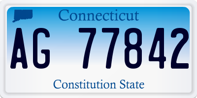 CT license plate AG77842
