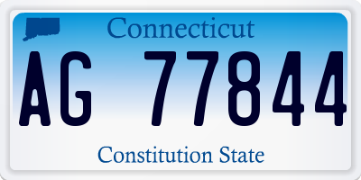 CT license plate AG77844