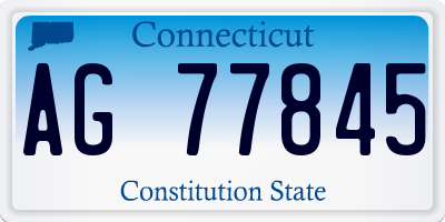 CT license plate AG77845