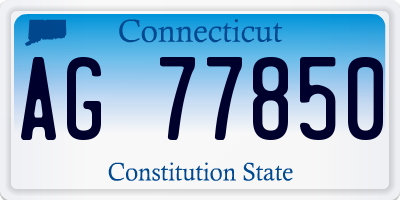 CT license plate AG77850