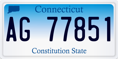 CT license plate AG77851