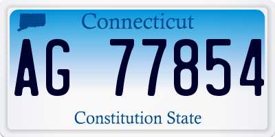 CT license plate AG77854