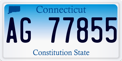 CT license plate AG77855