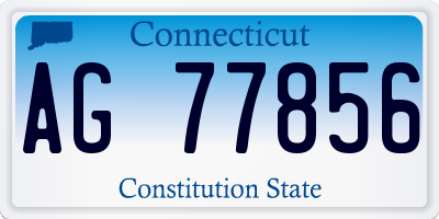 CT license plate AG77856