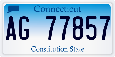 CT license plate AG77857