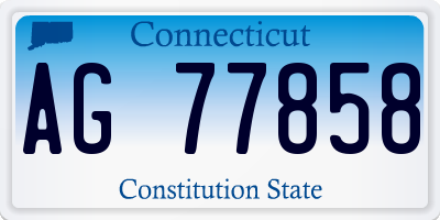 CT license plate AG77858