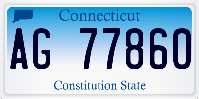 CT license plate AG77860