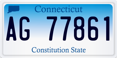 CT license plate AG77861