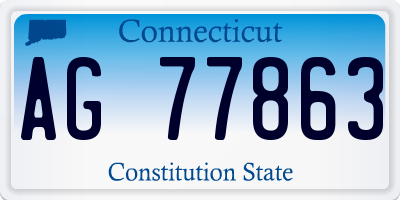 CT license plate AG77863