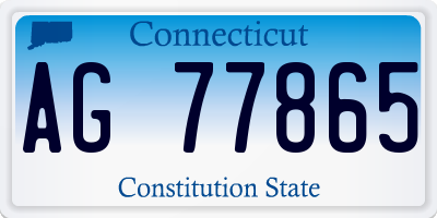 CT license plate AG77865