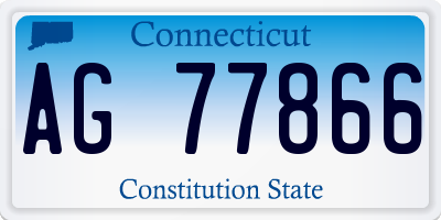 CT license plate AG77866