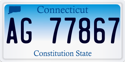 CT license plate AG77867