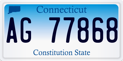 CT license plate AG77868