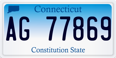 CT license plate AG77869