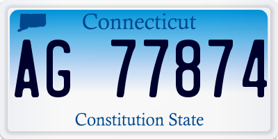 CT license plate AG77874