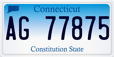 CT license plate AG77875