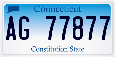 CT license plate AG77877