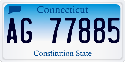 CT license plate AG77885