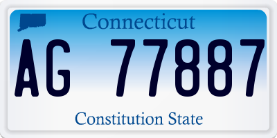 CT license plate AG77887