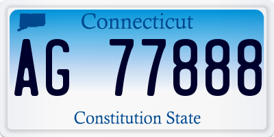 CT license plate AG77888