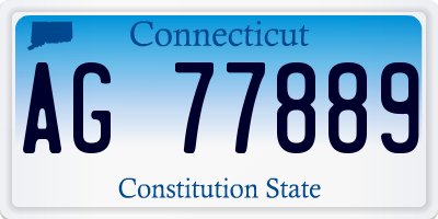 CT license plate AG77889