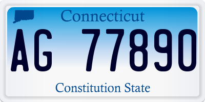 CT license plate AG77890