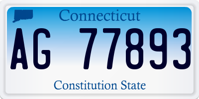 CT license plate AG77893