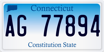 CT license plate AG77894