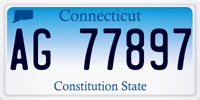 CT license plate AG77897