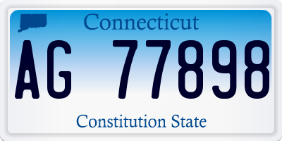 CT license plate AG77898