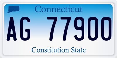 CT license plate AG77900