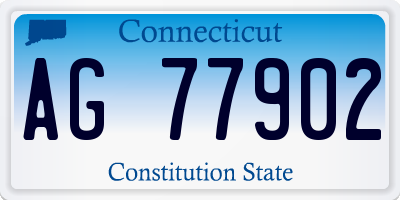 CT license plate AG77902