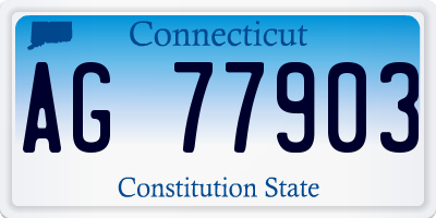 CT license plate AG77903