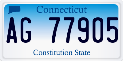 CT license plate AG77905