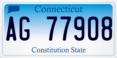 CT license plate AG77908