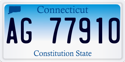CT license plate AG77910