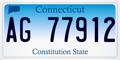 CT license plate AG77912