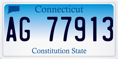 CT license plate AG77913