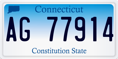 CT license plate AG77914
