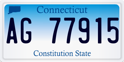 CT license plate AG77915