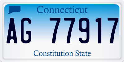 CT license plate AG77917
