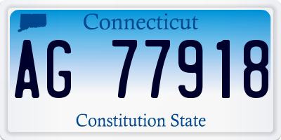 CT license plate AG77918