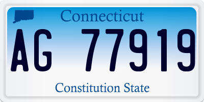 CT license plate AG77919
