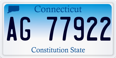 CT license plate AG77922