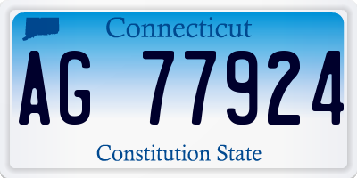 CT license plate AG77924