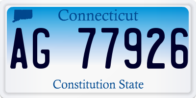 CT license plate AG77926