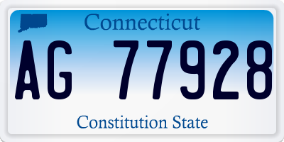 CT license plate AG77928