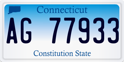 CT license plate AG77933