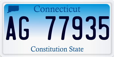 CT license plate AG77935