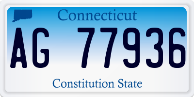 CT license plate AG77936